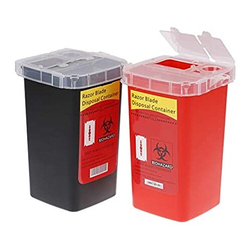 RAZOR BLADE DISPOSAL CONTAINER - Red