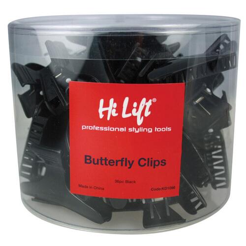 HI LIFT BUTTERFLY CLIPS 36pcs - Black