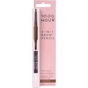 1000 Hour 3 in 1 Brow Pencil - Medium Brown 2.1g