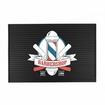 Barber Shop Pole With Razors Tool Mat - Large 45x30cm