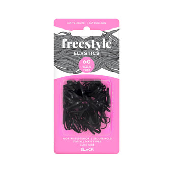 Freestyle Snag Free Elastics 2mm Wide Black 60pc