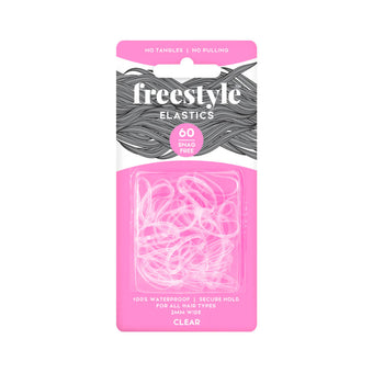 Freestyle Snag Free Elastics 2mm Wide - Clear 60pc