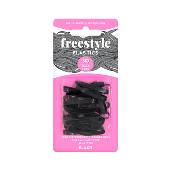 Freestyle Snag Free Elastics 4mm Black 30pc