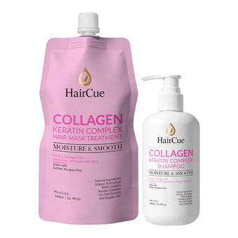 HairCue Collagen Shampoo 300ml & Hair Mask Treatment 500ml Duo