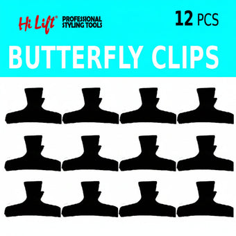 Butterfly Clips Black 12pcs