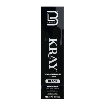LEVEL3 Kray Semi Permanent Hair Colour - Black 100ml