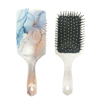 Luxury Marble Paddle Hair Brush - White Marble