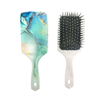 Luxury Marble Paddle Hair Brush - Blue