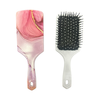 Luxury Marble Paddle Hair Brush - Pink