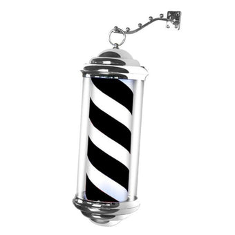 Mini Wall Mount Barber Pole - Black/White 36x15x15cm