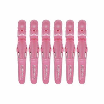 Natural Look Crocodile Clip - Pink 6pc