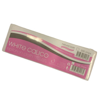 Natural Look White Calico Epilation Cloth 100 Strips