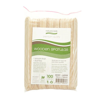 Natural Look Wooden Spatulas Large 100pcs