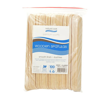 Natural Look Wooden Spatulas XLarge 100pcs